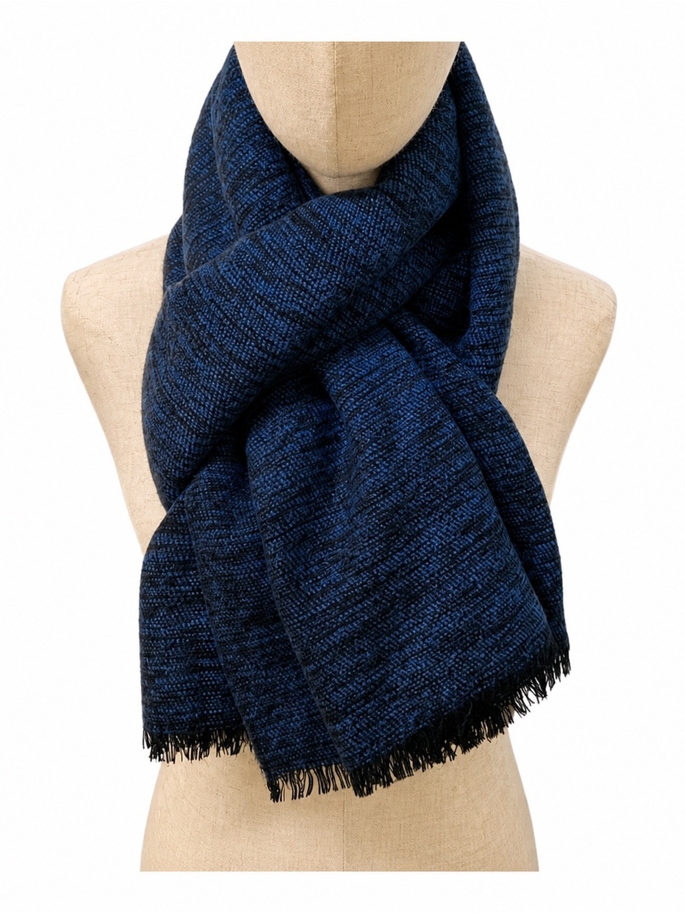 DKNY,WOMEN’S,BLACK AND BLUE LONG SCALF.